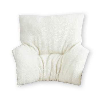 Collections Etc Faux Sheepskin Deluxe Back Rest Support Cushion - Lower Back Support and Comfort for Chair or Bed
