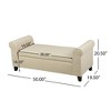 Beige Fabric Storage Bench with Rolled Arms: Dimen.00 x 20.50 x 19.50 inches - 3 of 3