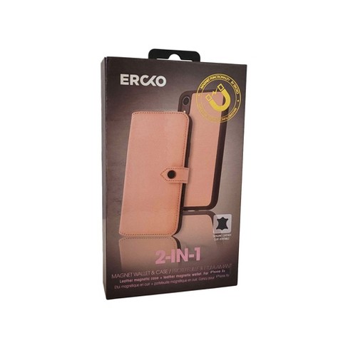 Ercko 2-in-1 Magnet Wallet Leather Case For Iphone Xr - Brown : Target