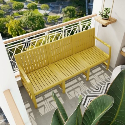 All-Weather Outdoor 3-Seat Patio Chat Sofa, Modern Compact Lounge Seating for Garden, Balcony, or Small Space-The Pop Home