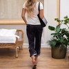 Amaryllis Women's Velvet Drawstring Cropped Pants Luxurious Texture Relaxed Fit - 4 of 4