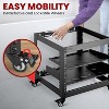 Wall Mount Server Rack for Organizing Equipment with Lockable Wheels, Fan, Shelves, 440 lb. Capacity - 3 of 4