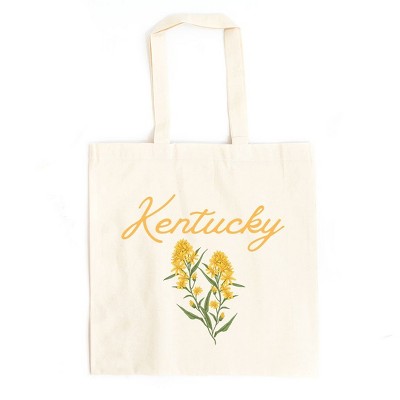 City Creek Prints Kentucky Flower Colorful Canvas Tote Bag - 15x16 - Natural