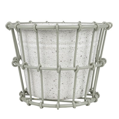 Mini 2-Piece Planter Gray Metal - Foreside Home & Garden