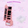 Costway Kids Vanity Set Princess Makeup Dressing Table & Chair Set with Kids Jewelry Armoire White/Pink - 3 of 4