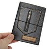Unique Bargains Zipper Denim Passport Holder Black Orange 1 Pc - 3 of 4