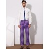 INSPIRE CHIC Men's Regular Fit Flat Front Classic Plaid Suit Pants - 3 of 4