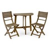 Osparple Outdoor Patio Furniture Bistro Set Acacia Wood Lounge Foldable Chairs and Rectangle Dining Wooden Table for Patio, Terrace, Garden - 3 of 4