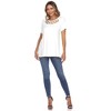 Women's Crisscross Neck Short Sleeve Top - White Mark - 4 of 4