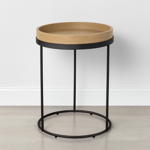 Wood & Steel Accent Side Table - Natural/black - Hearth & Hand