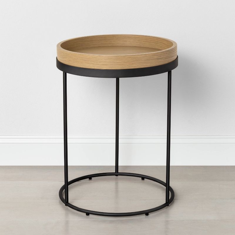 Wood &#38; Steel Accent Side Table - Natural/Black - Hearth &#38; Hand&#8482; with Magnolia, 1 of 13