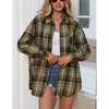 Clearlove Plaid Shirts for Women Oversized Long Sleeve Casual Button Down Blouse Top - 3 of 4
