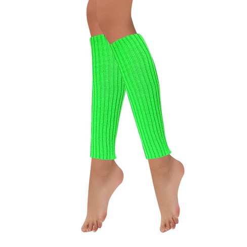 Wrapables 80 s Style Neon Fluorescent Ribbed Leg Warmers Green Target