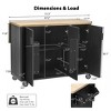 51" Fluted Kitchen Island on Wheels, with Drop Leaf, Internal Storage Rack and Towel Rack, for Kitchen, Dining Room - 2 of 4