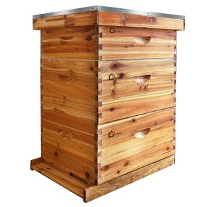 Beehive Starter Set, Offshoot Box with 1 Deep Box + 1 Medium Box, Solid Wood Prey with 10 Frames - 1 of 4