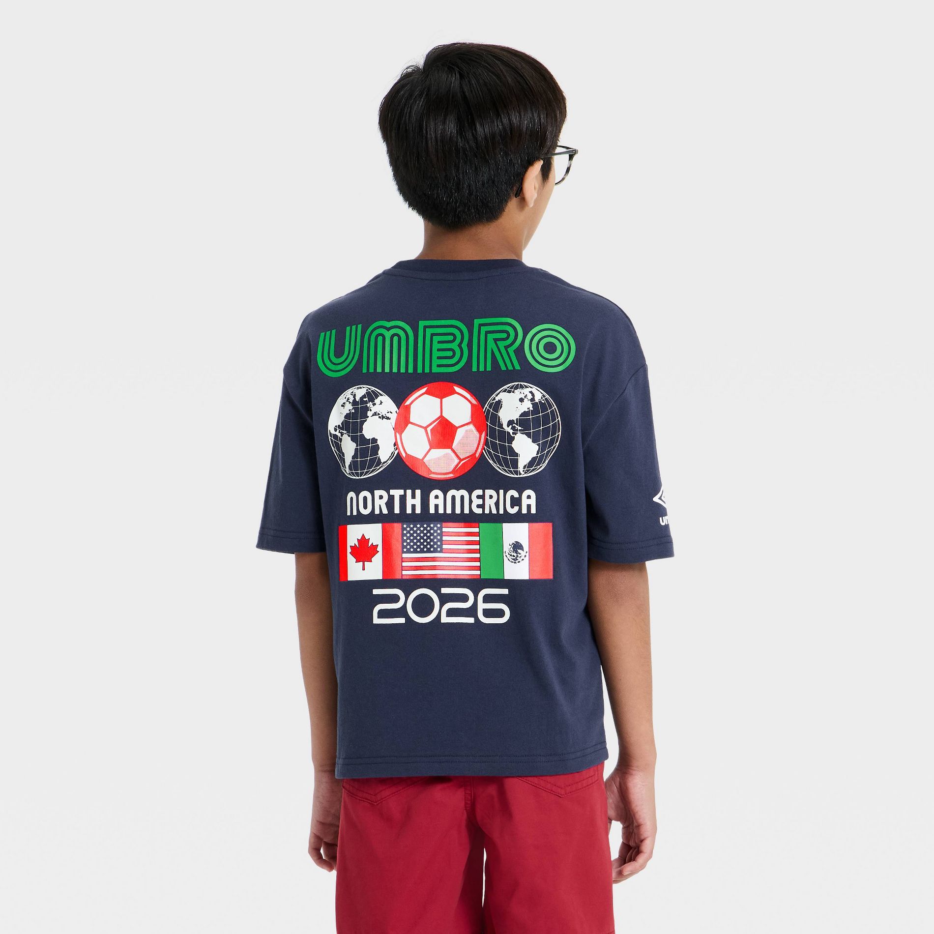 Boys' Umbro North America 2026 Short Sleeve Front and Back Graphic T-Shirt