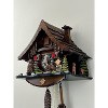 One Day Cuckoo Clock – 9.8 in – Cottage with Moving Bear, Hand-carved Trees & Mushrooms By River City Clocks - 2 of 4