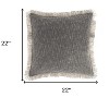 HomeRoots 22" Charcoal Cotton Throw Pillow With Fringe - 3 of 4