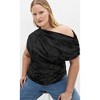 Women's Plus Size Shimmy Off Shoulder Top - black | CITY CHIC - 3 of 4