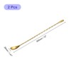 Unique Bargains Stainless Steel Long Spiral Handle Smooth Drink Mixing Bar Spoon 2 Pcs - 2 of 4