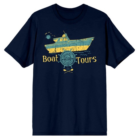 WB 100: Art Of The 100th Boat Tours Crew Neck Short Sleeve Navy Men's T-shirt - image 1 of 3