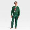 Men's Dalmatian Microfleece Holiday Matching Family Pajama Pants - Wondershop™ Green - 3 of 4