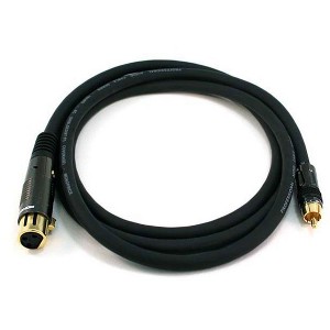 Monoprice XLR Female to RCA Male Cable - 6 Feet - Black | With E21Gold Plated Connectors | 16AWG Shielded Twisted Pair Oxygen-Free Copper Braid - 1 of 3