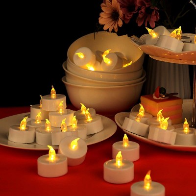24-Piece Yellow LED Flameless Tealight Candle Set