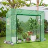 Tangkula Portable Mini Greenhouse w/ PE Cover 4 Wind Ropes & Ground Stakes Zipper Door - 3 of 4
