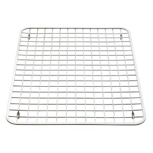 iDESIGN Gia Metal Sink Grid Non Skid Sink Protector Polished Stainless Steel: Hand Wash, 17" x 12.5", Silver - 1 of 4