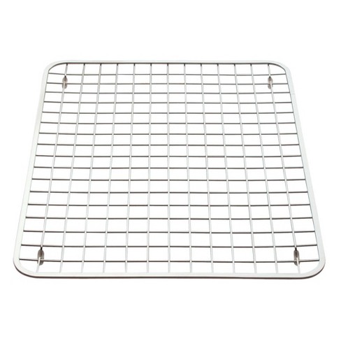 iDESIGN Gia Metal Sink Grid Non Skid Sink Protector Polished Stainless Steel: Hand Wash, 17" x 12.5", Silver - image 1 of 4