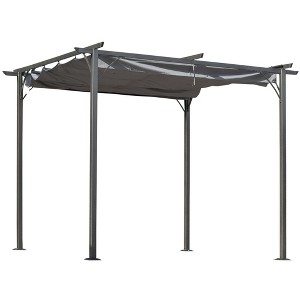 Outsunny Retractable Pergola Canopy, UV Protection & Sun Shade for Garden, Grill, Patio, Backyard - 1 of 4
