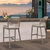 PURPLE LEAF 2 Pieces Bar Stools Patio Modern Rattan Barstools Aluminum Woven Tall Bar Chairs with Cushions for Outdoor Kitchen Island Garden - 4 of 4