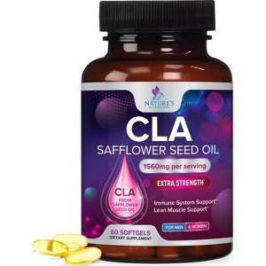 Conjugated Linoleic Acid CLA 1560mg - Extra High Potency CLA Supplement Pills - 60 Softgels - 1 of 4