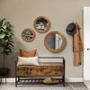 LuxenHome 3-Piece Round Rubberwood Frame Accent Wall Mirror Set Brown - 4 of 4