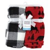 Hudson Baby Unisex Baby Silky Plush and Coral Fleece Blanket, Red Moose Bear, 30x36 inches - 2 of 4