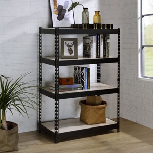 Industrial Bookshelf Metal Frame Adjustable Shelves for Office or Living Room 48in Tall-3irtyhousy - 1 of 4