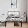 vidaXL Black Twin Metal Bed Frame with Headboard & Slats, No Mattress, Easy Assembly - 3 of 4