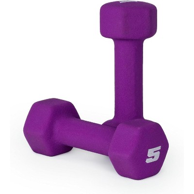 CAP Barbell Neoprene Coated Dumbbell Set, Color Coded Free Weights, Multiple Sizes & Color Options