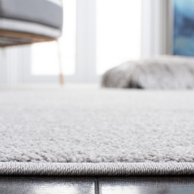 Luxurious Grey Hand-Knotted 3'x5' Synthetic Area Rug