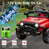 12V Ride on Truck Car with Parent Remote Control, 4-Wheel  Electric Vehicle Toy with Lights & Spring Suspension & Safety Belts,Ride on Car for Age 3+ - 3 of 4