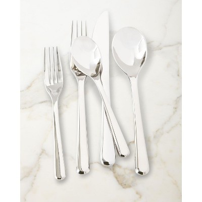 Nambe Aura 45 Piece Stainless Steel Flatware Set, Silver