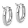 Black Bow Jewelry 3mm x 16mm (5/8 Inch) Round Hoop Earrings in 14k White Gold - 3 of 4