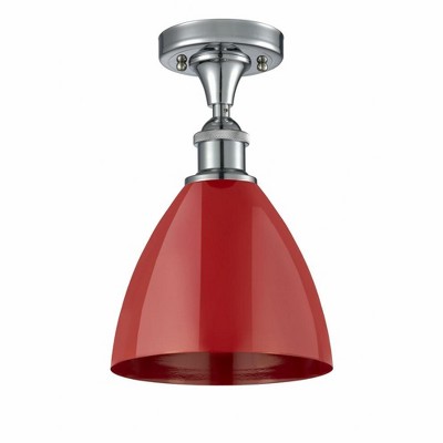 Plymouth Dome - 1 Light Semi-Flush Mount In Industrial Style-11.25 Inches Tall and 7.5 Inches Wide