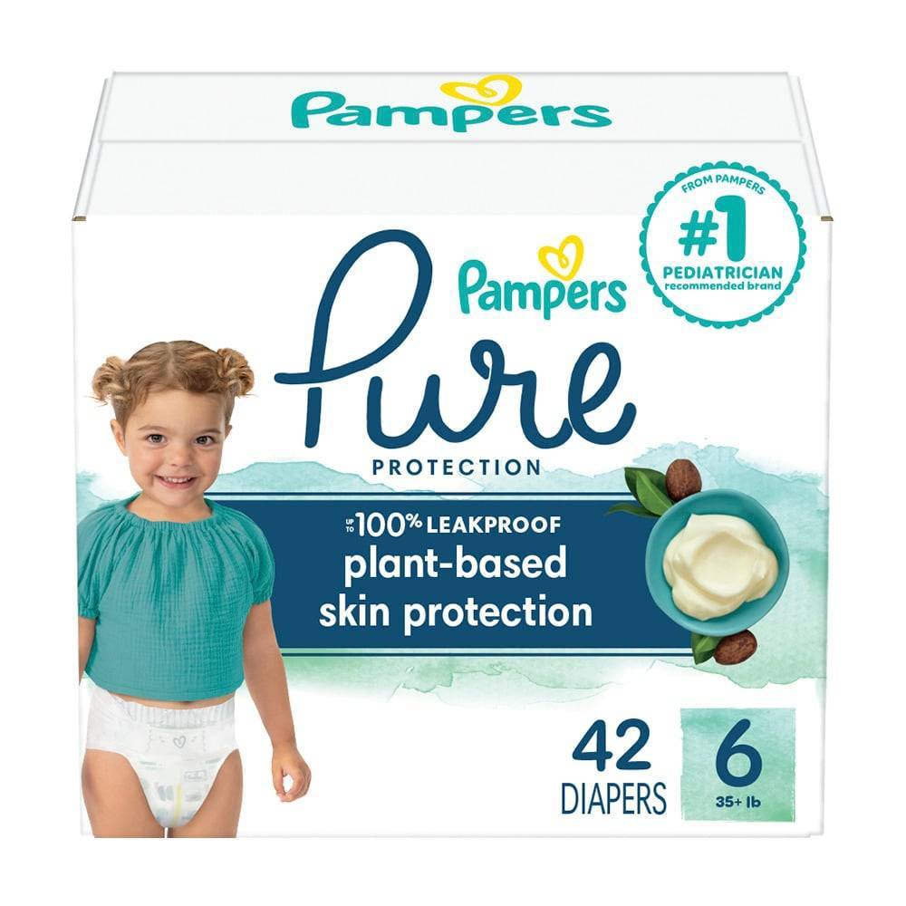 Photos - Nappies Pampers Pure Protection Diapers Super Pack - Size 6 - 42ct 