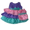 Lavender Bodice Doll Dress with Colorful Ruffle Skirt, Mint Bow & Matching Purse - 4 of 4