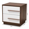 Baxton Studio Mette Walnut Finished Wood Nightstand White: Contemporary Bedside Table with Drawer, Meets ASTM Standards - 4 of 4