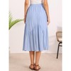 INSPIRE CHIC Women's Pleated Boho Flowy High Elastic Waist Summer Tiered A-Line Maxi Skirt - 3 of 4
