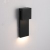 Rennnsan Drevera Hardwired Layered Two-Tiered Sleek Industrial LED Outdoor Wall Sconce in Black - 3 of 4