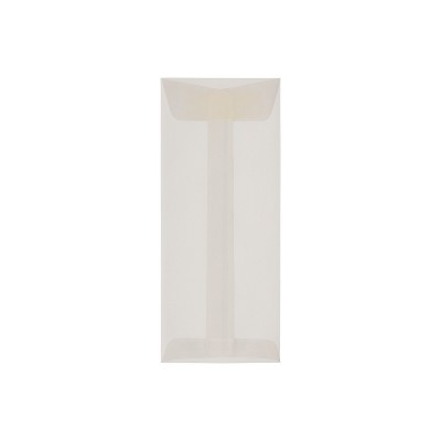 JAM Paper #10 Policy Business Translucent Vellum Envelopes 4.125 x 9.5 Clear 900828258I